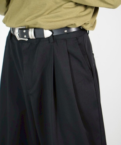 Chikashitsu +(チカシツプラス)の「【Chikashitsu +】2 tuck straight slacks / 【チカシツプラス】2タックストレートスラックス(スラックス・メンズ・ブラック・L/M/S)」の18枚目の写真