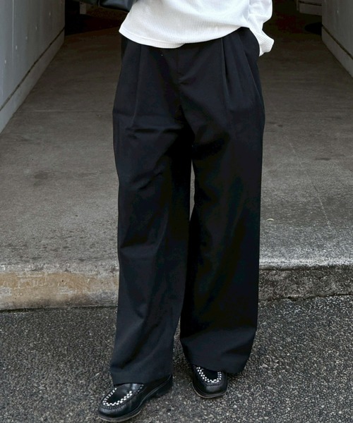 Chikashitsu +(チカシツプラス)の「【Chikashitsu +】2 tuck straight slacks / 【チカシツプラス】2タックストレートスラックス(スラックス・メンズ・ブラック・L/M/S)」の20枚目の写真