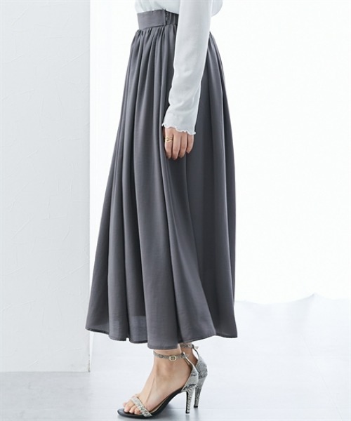 7days Life Styling(セブンデイズライフスタイリング)の「ヴィンテージサテンプリーツロングスカート(スカート・レディース・ブラック/グレー・3L/LL/L/M)」の9枚目の写真