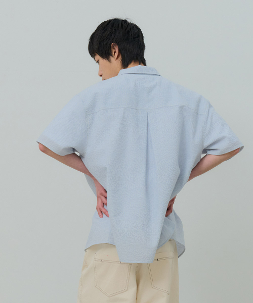 DESIRED（デシレッド）の「ストライプ半袖シャツ-FBSK5502D0D（シャツ/ブラウス・メンズ・スカイブルー・MEDIUM/LARGE/X-LARGE）」の4枚目の写真