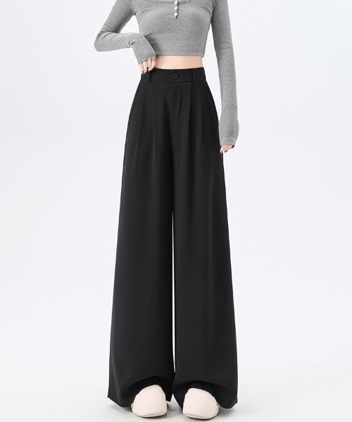 ReRe(リリ)の「ワイドシルエットタック入りパンツ(その他パンツ・レディース・グレー/ブラック/ライトベージュ・SMALL/MEDIUM/LARGE/X-LARGE)」の11枚目の写真
