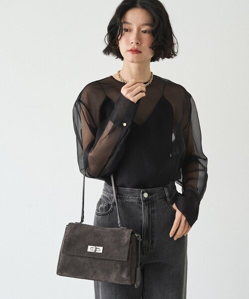 russet（ラシット）の「スエードフラップミニトートバッグ（トートバッグ・レディース・ダークブラウン/ブラウン/グレー・FREE）」の22枚目の写真