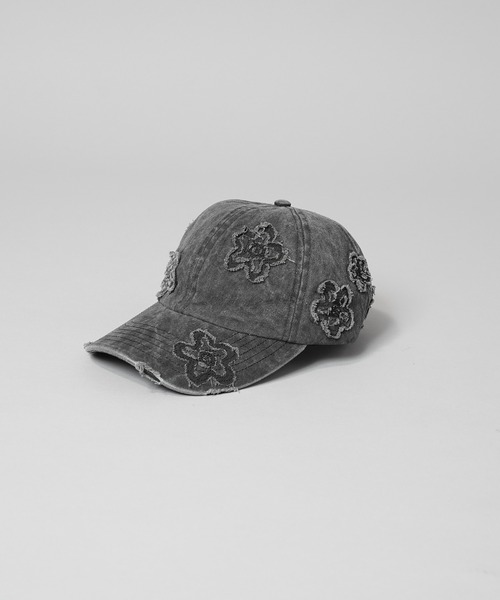 MAISON SPECIAL(メゾンスペシャル)の「《UNISEX》Fade Motif Damaged Flower Pattern 6P Cap/フェードモチーフダメージフラワーパターン6Pキャップ【MAISON SPECIAL/メゾンスペシャル】(キャップ・メンズ・ダークブラック・FREE)」の2枚目の写真