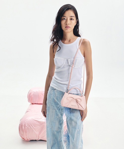 Hazel ヘーゼル ボウパネル トップハンドルバッグ(ハンドバッグ Hazel ヘーゼル ボウパネル トップハンドルバッグ(ハンドバッグ