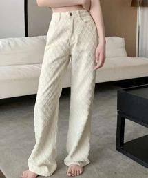 ジャガードチェックイージーワイドパンツ