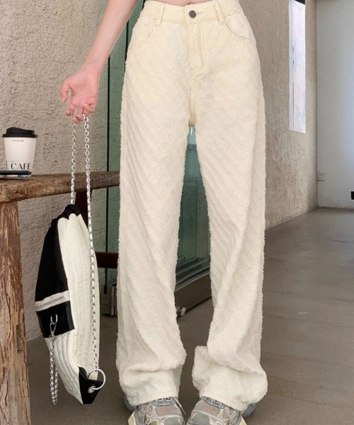 ampm(エーエムピーエム)の「ジャガードチェックイージーワイドパンツ(その他パンツ・レディース・ホワイト・L/M)」の12枚目の写真