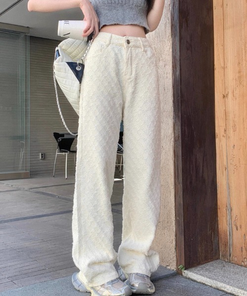 ampm(エーエムピーエム)の「ジャガードチェックイージーワイドパンツ(その他パンツ・レディース・ホワイト・L/M)」の14枚目の写真