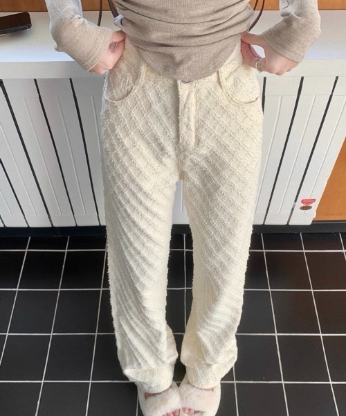 ampm(エーエムピーエム)の「ジャガードチェックイージーワイドパンツ(その他パンツ・レディース・ホワイト・L/M)」の16枚目の写真
