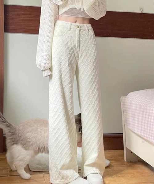 ampm(エーエムピーエム)の「ジャガードチェックイージーワイドパンツ(その他パンツ・レディース・ホワイト・L/M)」の19枚目の写真