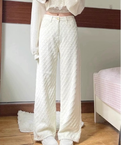 ampm(エーエムピーエム)の「ジャガードチェックイージーワイドパンツ(その他パンツ・レディース・ホワイト・L/M)」の22枚目の写真