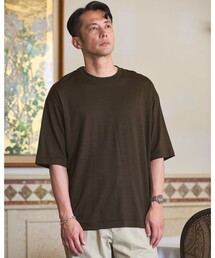 FINE BASIC ハシゴ Super100’s ウール 半袖 Tシャツ