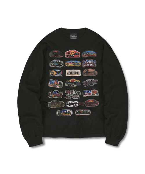 DURTの「WESTERN PATCH LONG SLEEVE TEE (BLACK)(Tシャツ/カットソー・レディース・その他・MEDIUM/LARGE/SMALL/X-LARGE)」の1枚目の写真