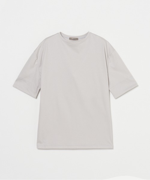 HELIOPOLE(エリオポール)の「COTTON CONTRAST CUFF TEE(Tシャツ/カットソー・レディース・ダークグリーン/ライトグレー・38)」の4枚目の写真