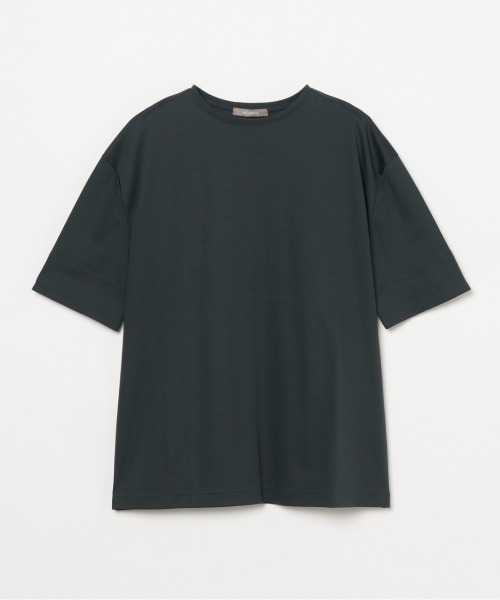 HELIOPOLE(エリオポール)の「COTTON CONTRAST CUFF TEE(Tシャツ/カットソー・レディース・ダークグリーン/ライトグレー・38)」の9枚目の写真