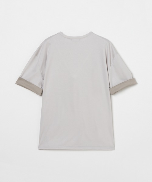 HELIOPOLE(エリオポール)の「COTTON CONTRAST CUFF TEE(Tシャツ/カットソー・レディース・ダークグリーン/ライトグレー・38)」の3枚目の写真