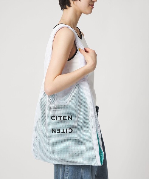 CITEN(シテン)の「<CITEN>メッシュバイカラークリアロゴトート(トートバッグ・レディース・ライトグレー/ホワイト/ブラック・FREE)」の3枚目の写真