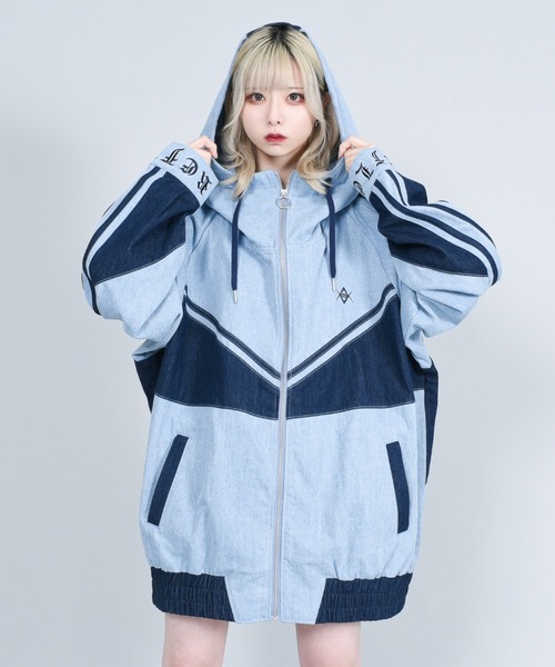 レフレム　ホワイト/ブルー フード付きジャケット ブランド古着】REFLEM｜レフレムのジャケット/アウター古着通販 - ZOZOUSED