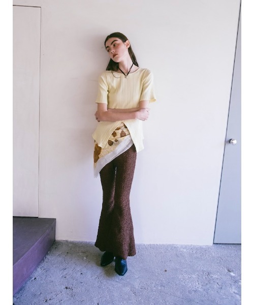 sahara(サハラ)の「2way Half Sleeve Top|2way半袖カットソー(Tシャツ/カットソー・レディース・アイボリー/ブラック/ライトグリーン・FREE)」の15枚目の写真