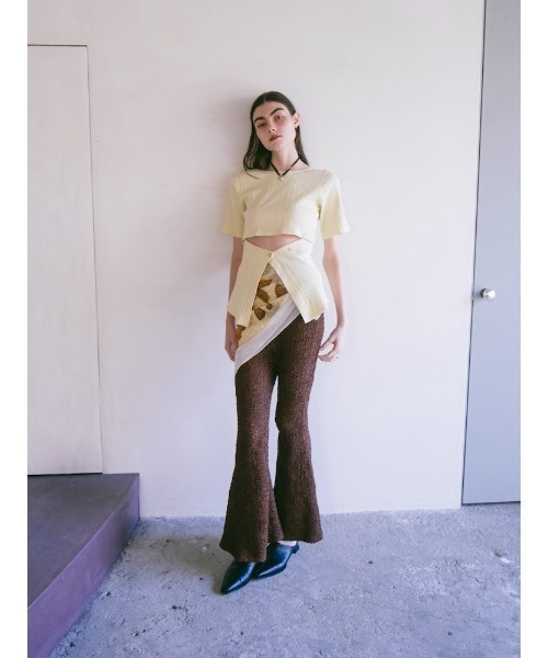 sahara(サハラ)の「2way Half Sleeve Top|2way半袖カットソー(Tシャツ/カットソー・レディース・アイボリー/ブラック/ライトグリーン・FREE)」の16枚目の写真