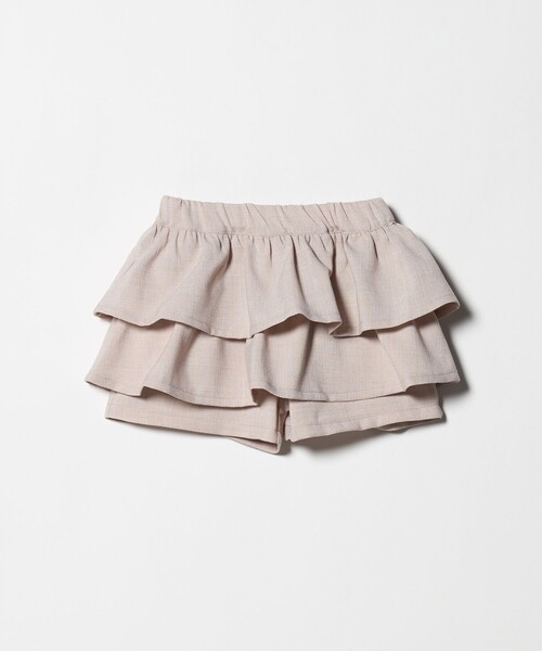 green label relaxing(グリーンレーベルリラクシング)の「リネンライク フリル キュロット / キッズ 100cm-130cm(デニムパンツ・キッズ・ベージュ/コバルトブルー・110cm/120cm/100cm/130cm)」の7枚目の写真
