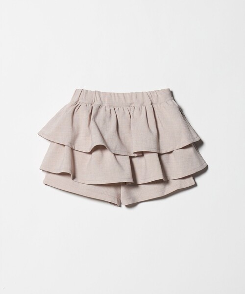 green label relaxing(グリーンレーベルリラクシング)の「リネンライク フリル キュロット / キッズ 100cm-130cm(デニムパンツ・キッズ・ベージュ/コバルトブルー・110cm/120cm/100cm/130cm)」の8枚目の写真
