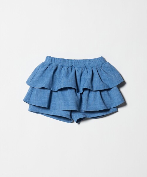green label relaxing(グリーンレーベルリラクシング)の「リネンライク フリル キュロット / キッズ 100cm-130cm(デニムパンツ・キッズ・ベージュ/コバルトブルー・110cm/120cm/100cm/130cm)」の14枚目の写真