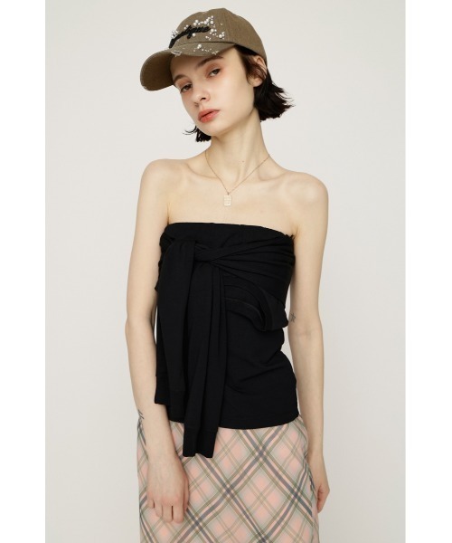 SLY(スライ)の「MANY WAY TUBE TOP メニ-ウェイチューブトップ 春服 夏服(チューブトップ・レディース・ブラック/杢グレー・FREE)」の5枚目の写真