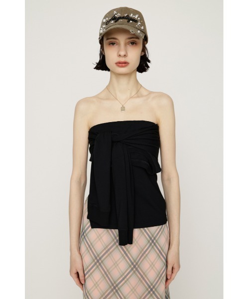 SLY(スライ)の「MANY WAY TUBE TOP メニ-ウェイチューブトップ 春服 夏服(チューブトップ・レディース・ブラック/杢グレー・FREE)」の8枚目の写真