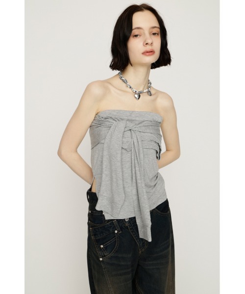 SLY(スライ)の「MANY WAY TUBE TOP メニ-ウェイチューブトップ 春服 夏服(チューブトップ・レディース・ブラック/杢グレー・FREE)」の10枚目の写真