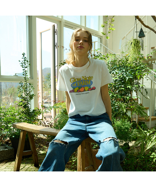 GLOWNOTE(グロウノート)の「GLOW FARMERS NOTE FRUIT SERIES T-SHIRTS (3COLOR)(Tシャツ/カットソー・レディース・ホワイト/ブラック/チャコール・FREE)」の1枚目の写真