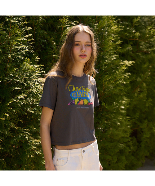 GLOWNOTE(グロウノート)の「GLOW FARMERS NOTE FRUIT SERIES T-SHIRTS (3COLOR)(Tシャツ/カットソー・レディース・ホワイト/ブラック/チャコール・FREE)」の3枚目の写真