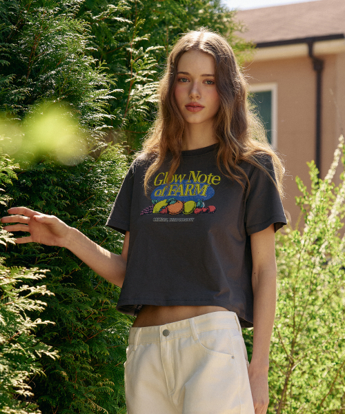 GLOWNOTE(グロウノート)の「GLOW FARMERS NOTE FRUIT SERIES T-SHIRTS (3COLOR)(Tシャツ/カットソー・レディース・ホワイト/ブラック/チャコール・FREE)」の4枚目の写真