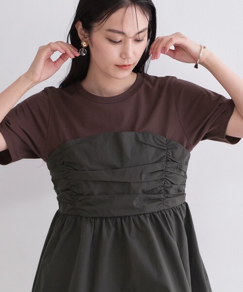 OPAQUE.CLIP(オペークドットクリップ)の「ビスチェドッキングカットソー【洗濯機OK】(Tシャツ/カットソー・レディース・ホワイト系5/ブラウン系その他5/チャコール・38/42/40)」の3枚目の写真