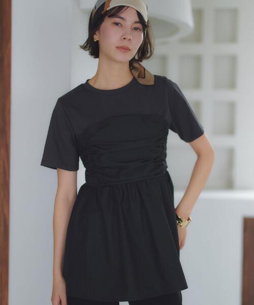 OPAQUE.CLIP(オペークドットクリップ)の「ビスチェドッキングカットソー【洗濯機OK】(Tシャツ/カットソー・レディース・ホワイト系5/ブラウン系その他5/チャコール・38/42/40)」の12枚目の写真