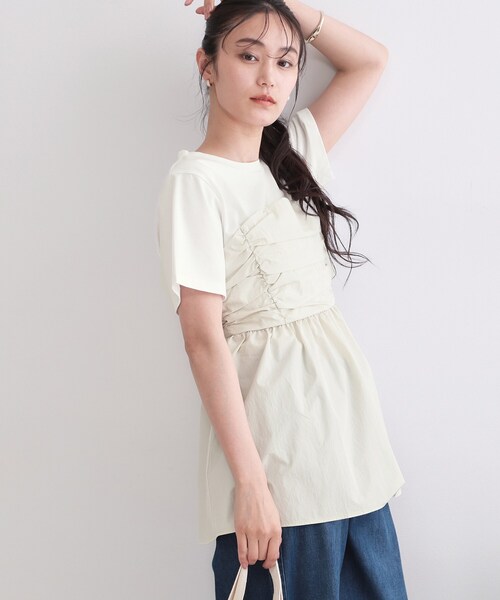 OPAQUE.CLIP(オペークドットクリップ)の「ビスチェドッキングカットソー【洗濯機OK】(Tシャツ/カットソー・レディース・ホワイト系5/ブラウン系その他5/チャコール・38/42/40)」の13枚目の写真