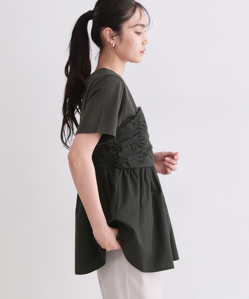 OPAQUE.CLIP(オペークドットクリップ)の「ビスチェドッキングカットソー【洗濯機OK】(Tシャツ/カットソー・レディース・ホワイト系5/ブラウン系その他5/チャコール・38/42/40)」の17枚目の写真
