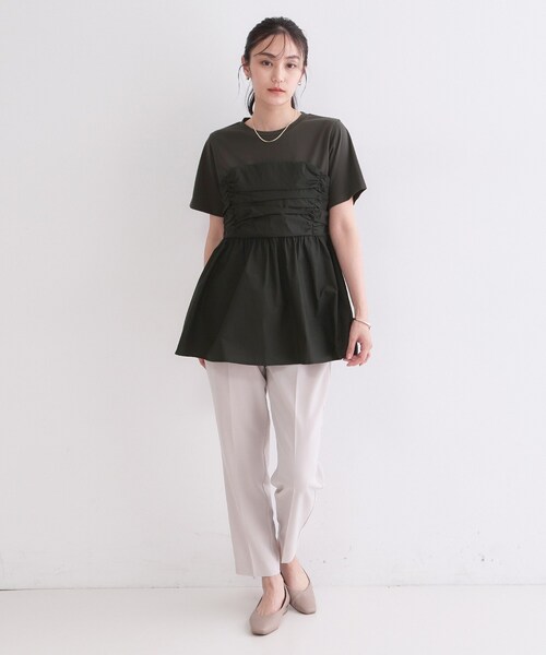 OPAQUE.CLIP(オペークドットクリップ)の「ビスチェドッキングカットソー【洗濯機OK】(Tシャツ/カットソー・レディース・ホワイト系5/ブラウン系その他5/チャコール・38/42/40)」の18枚目の写真
