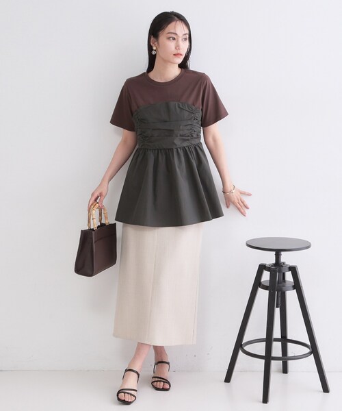 OPAQUE.CLIP(オペークドットクリップ)の「ビスチェドッキングカットソー【洗濯機OK】(Tシャツ/カットソー・レディース・ホワイト系5/ブラウン系その他5/チャコール・38/42/40)」の22枚目の写真