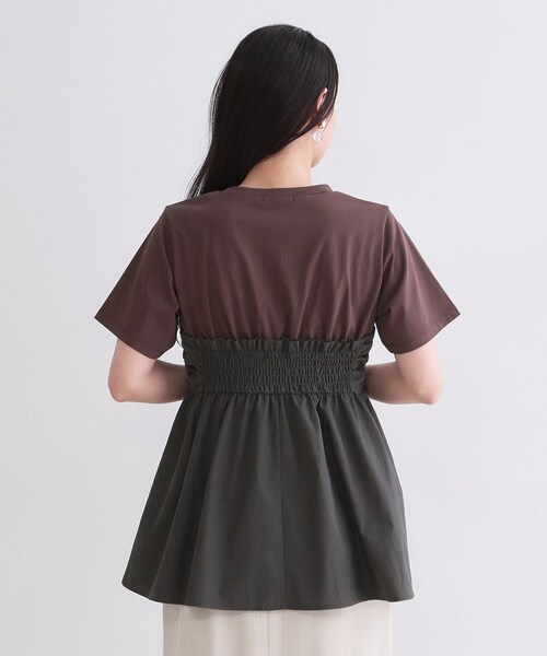 OPAQUE.CLIP(オペークドットクリップ)の「ビスチェドッキングカットソー【洗濯機OK】(Tシャツ/カットソー・レディース・ホワイト系5/ブラウン系その他5/チャコール・38/42/40)」の5枚目の写真