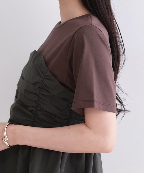 OPAQUE.CLIP(オペークドットクリップ)の「ビスチェドッキングカットソー【洗濯機OK】(Tシャツ/カットソー・レディース・ホワイト系5/ブラウン系その他5/チャコール・38/42/40)」の7枚目の写真