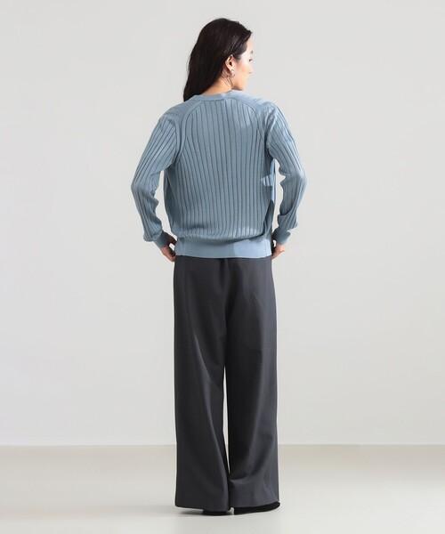 Demi-Luxe BEAMS(デミルクス ビームス)の「SLOANE / 18ゲージ シルク Vネック カーディガン(ニット/セーター・レディース・サックスブルー/ブラック・1/2)」の10枚目の写真