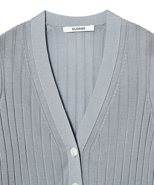 Demi-Luxe BEAMS(デミルクス ビームス)の「SLOANE / 18ゲージ シルク Vネック カーディガン(ニット/セーター・レディース・サックスブルー/ブラック・1/2)」の16枚目の写真
