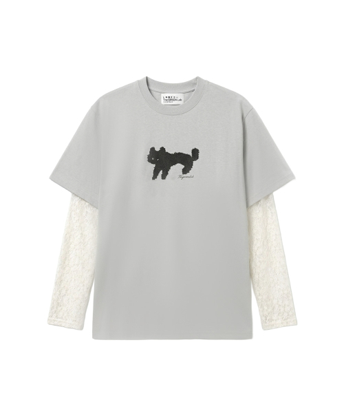 THE GREEN LAB（ザグリーンラボ）の「レース袖レイヤードキャットTシャツ[ライトグレー]（Tシャツ/カットソー・レディース・その他・FREE）」の14枚目の写真