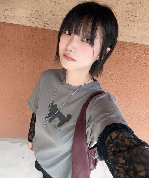 THE GREEN LAB（ザグリーンラボ）の「レース袖レイヤードキャットTシャツ[ライトグレー]（Tシャツ/カットソー・レディース・その他・FREE）」の19枚目の写真