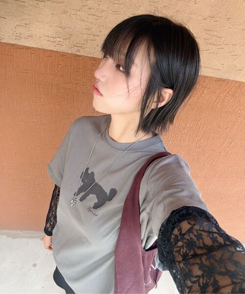 THE GREEN LAB（ザグリーンラボ）の「レース袖レイヤードキャットTシャツ[ライトグレー]（Tシャツ/カットソー・レディース・その他・FREE）」の20枚目の写真