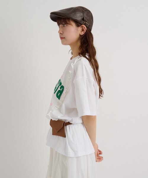w closet(ダブルクローゼット)の「ロゴレースビッグT(Tシャツ/カットソー・レディース・ホワイト系その他/ブラック/オフホワイト/ブルー・FREE)」の8枚目の写真
