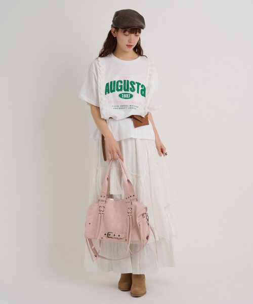 w closet(ダブルクローゼット)の「ロゴレースビッグT(Tシャツ/カットソー・レディース・ホワイト系その他/ブラック/オフホワイト/ブルー・FREE)」の9枚目の写真