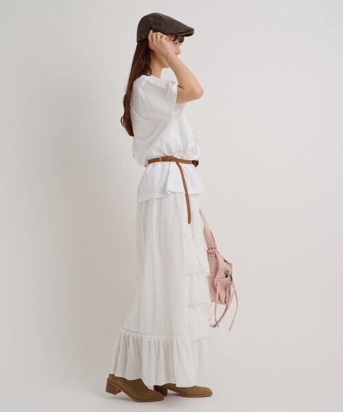 w closet(ダブルクローゼット)の「ロゴレースビッグT(Tシャツ/カットソー・レディース・ホワイト系その他/ブラック/オフホワイト/ブルー・FREE)」の10枚目の写真