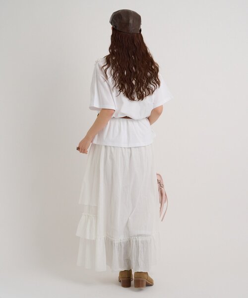 w closet(ダブルクローゼット)の「ロゴレースビッグT(Tシャツ/カットソー・レディース・ホワイト系その他/ブラック/オフホワイト/ブルー・FREE)」の11枚目の写真