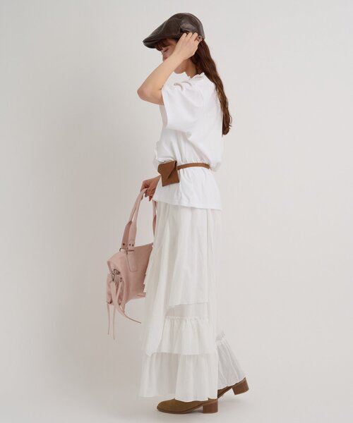 w closet(ダブルクローゼット)の「ロゴレースビッグT(Tシャツ/カットソー・レディース・ホワイト系その他/ブラック/オフホワイト/ブルー・FREE)」の12枚目の写真